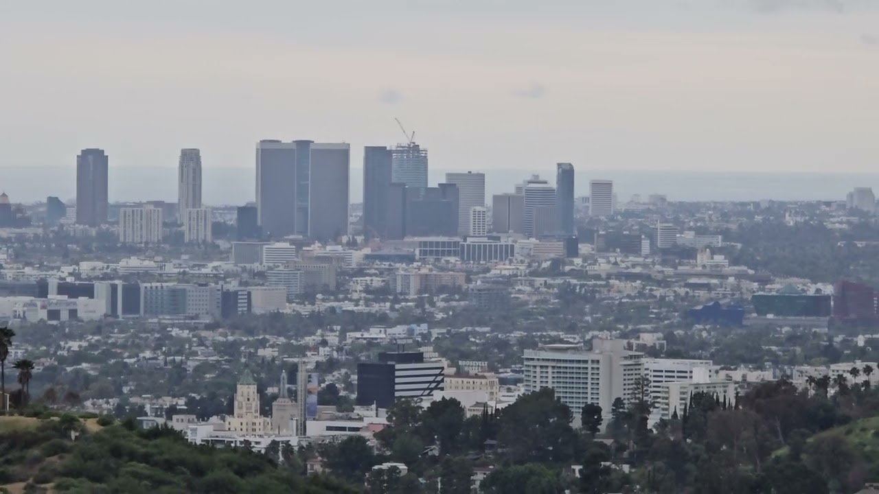 Up on the Hollywood Hills mountain near the sign 