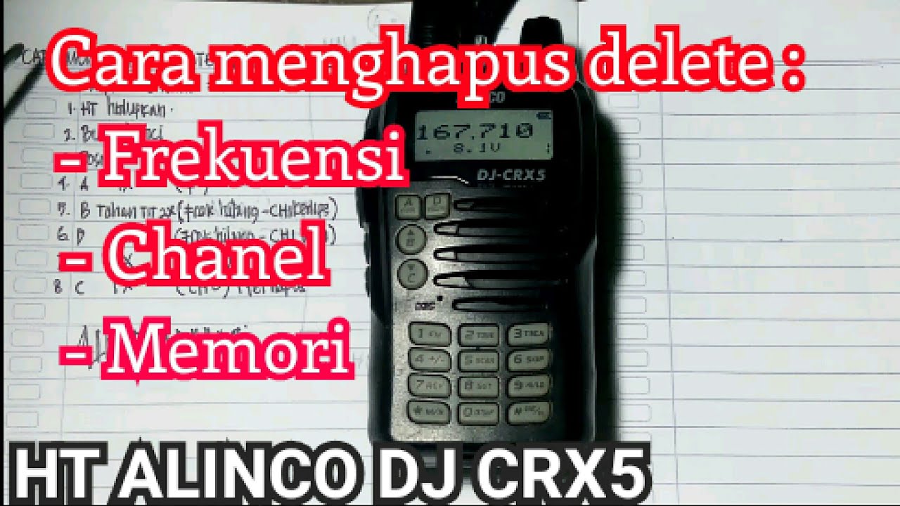 Cara hapus delete memori chanel Ht Alinco DJ CRX5 @Ali Tralala 1