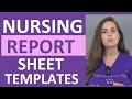 Nursing Shift Report Sheet Templates | How to Give a Nursing Shift Report