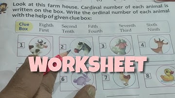 Class-2 cardinal number ordinal number worksheet . Best for kids .
