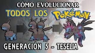 Todos Los Pokémon Y Sus Evoluciones - Generación 5 Teselia