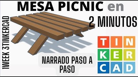 MESA DE PICNIC en TINKERCAD | Diseños Tinkercad | Tinkercad explicado paso a paso