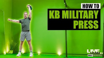 How To Do A SINGLE ARM KETTLEBELL MILITARY PRESS | Exercise Demonstration Video and Guide