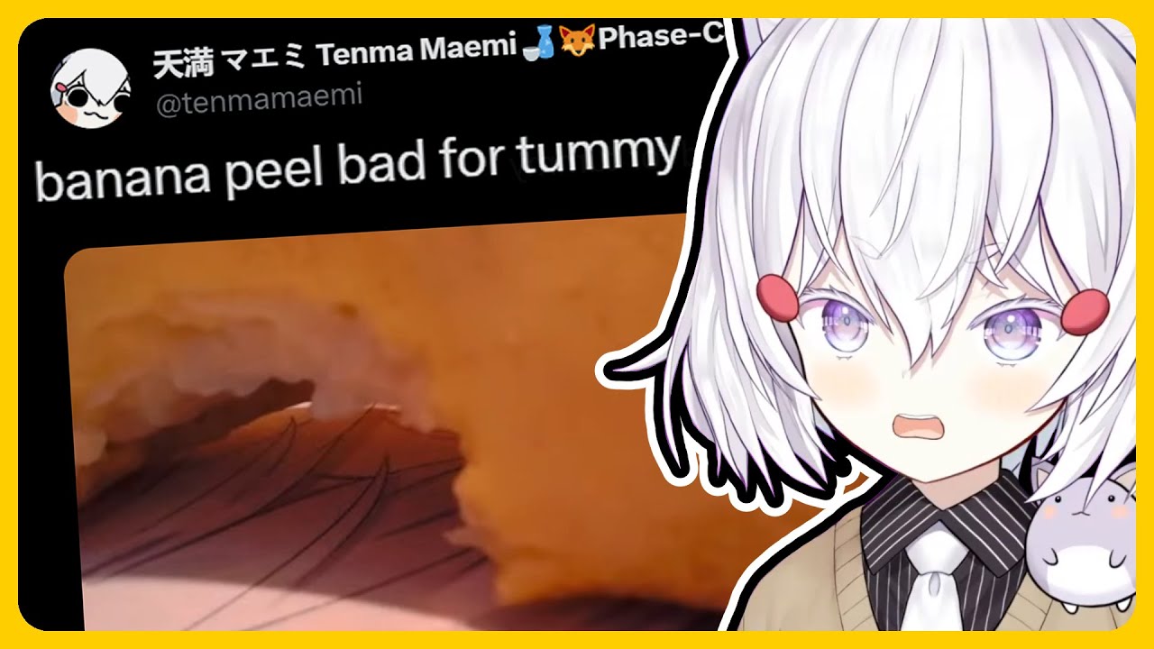 Tenma has to eat a banana with skin on after swearing