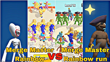 Merge Master Rainbow run vs Rainbow run || Gameplay || Monkey Beast Gaming
