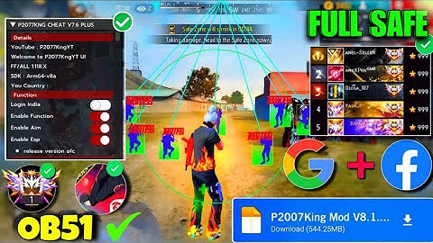 💥P2077KNG CHEAT V7.5 MOD 🤯 MENU OB50 ANTIBAN FULL UPDATE 100% SAFE FF MOD CS | BR RANK WORKING ✅