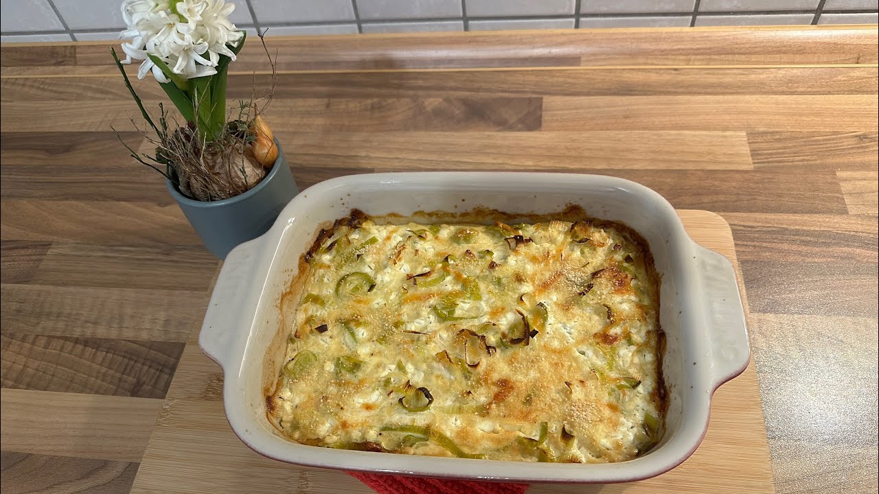 Hüttenkäse-Lauch-Auflauf ❄️ ein Wohlfühlgericht an kalten Tagen 😍