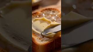 ASMR crystal bread snd golden butter spread