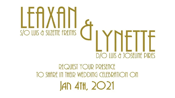 NUPTIAL MASS OF LEAXAN AND LYNETTE | 4 JANUARY 2020