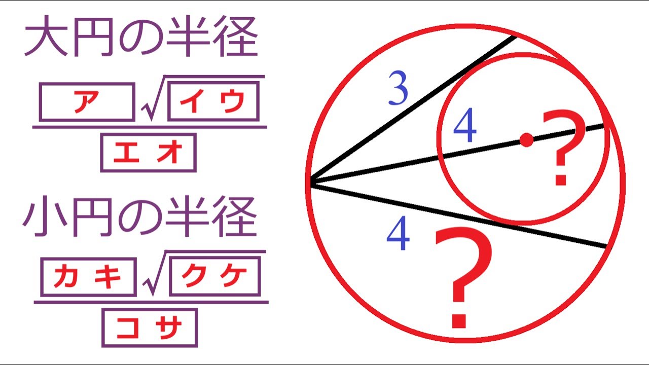 【図形の計量】内接する2円の半径