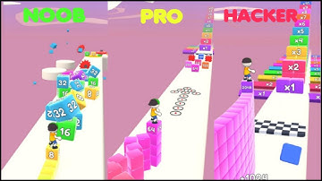 NOOB vs PRO vs HACKER : CUBE RUN 2048.Gameplay walkthrough.Levels: 88 - 104.