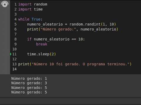 Gerando números aleatórios com Python até encontrar o 10