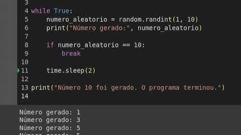 Gerando números aleatórios com Python até encontrar o 10