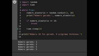 Gerando números aleatórios com Python até encontrar o 10