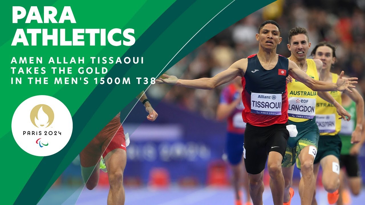 Amen Allah Tissaoui Takes Gold For Tunisia In The Men's 1500m T38 🇹🇳 🥇