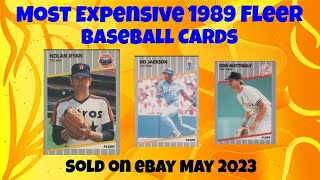 1989 Fleer Most Expensive eBay Sales Baseball Cards - May 2023