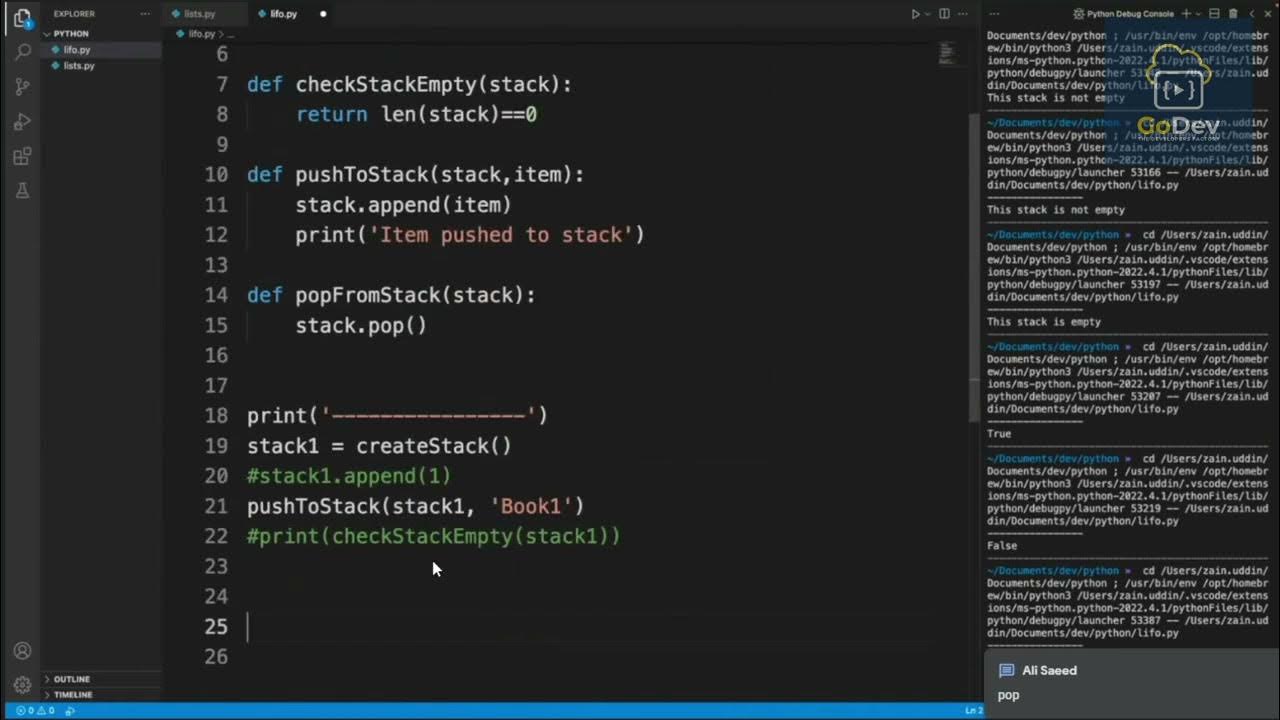 Python Stack/LIFO Development with Lists | GoDev - YouTube