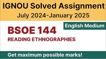 IGNOU BSOE 144 Solved Assignment 2024-25 PDF Download | English Medium | Vidyamojo