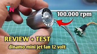 Review singkat   tes dinamo mini jet fan brushless 12 volt