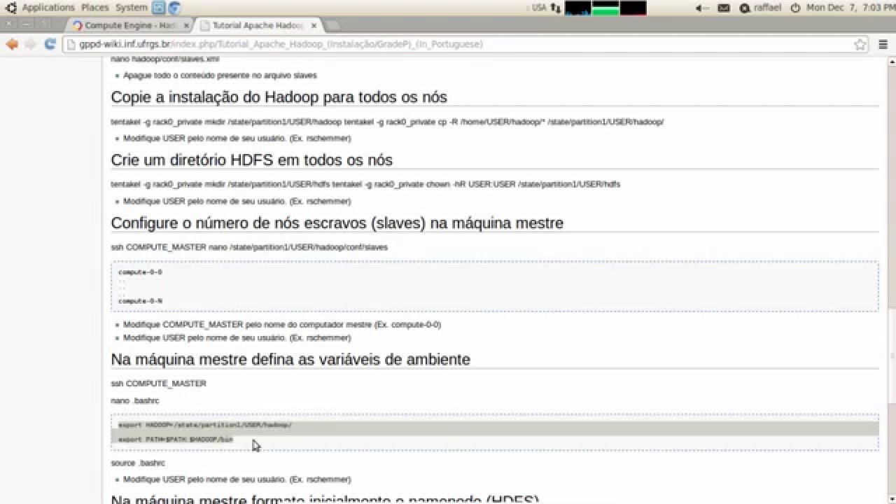Instalação, configuração e uso do Hadoop 1.2.1 na Google Cloud Platform ...