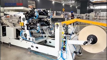 Automatic napkin folding machine with two color printing embossing auto transfer including packing