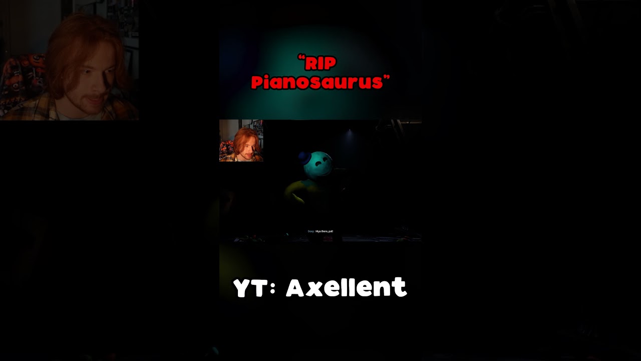 😭🦖 PIANOSAURUS NOOOOOOO #axellent #shorts #ytshorts #poppyplaytime #mrdoey #yarnaby #reaction #funny