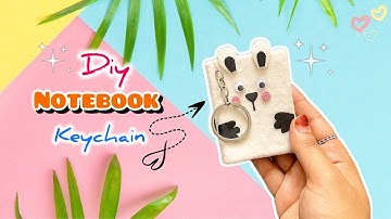 Cute Cartoon Notebook keychain 🐻🌷ll How to make notebook keychain at home #diy #trending #viralvideo