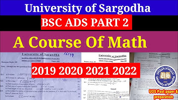 sarghoda university bsc/ada part 2 A course of math paper 2019,2020,2021,2022 | Math bsc part 2 #uos