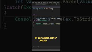 How to Handle exceptions using try catch in C#