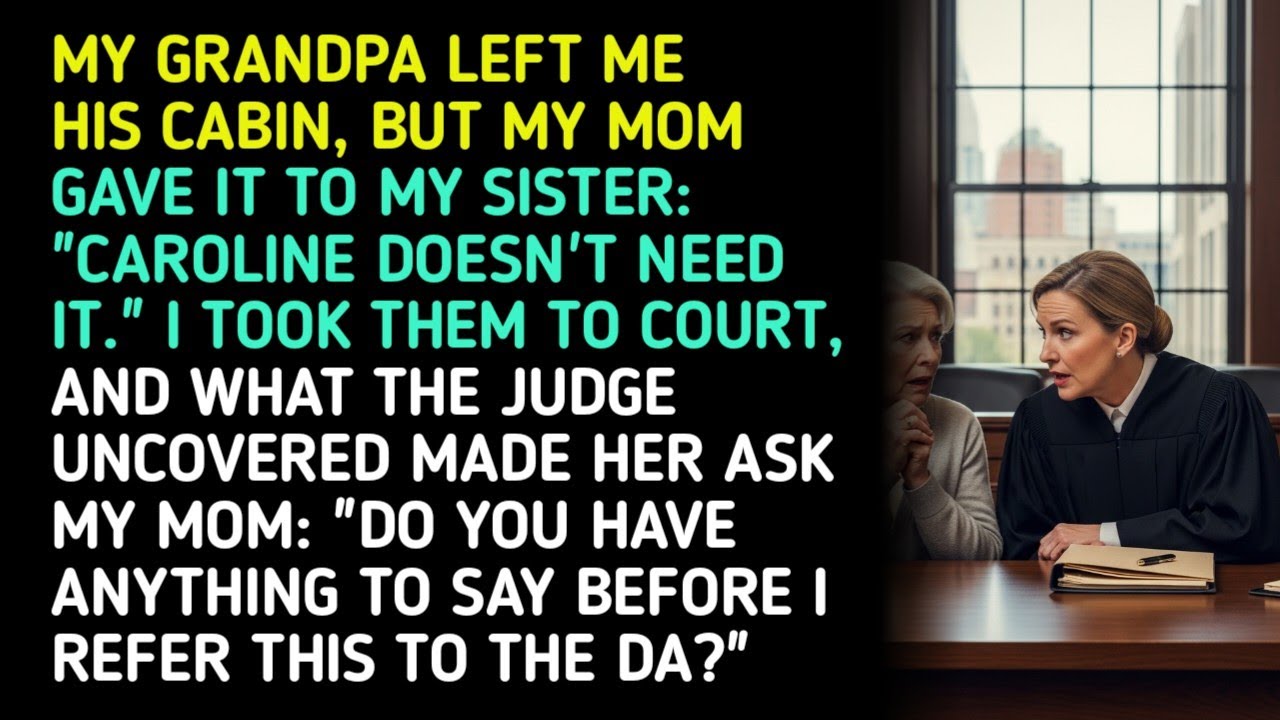 MY GRANDPA LEFT ME HIS CABIN, BUT MY MOM GAVE IT TO MY SISTER: 