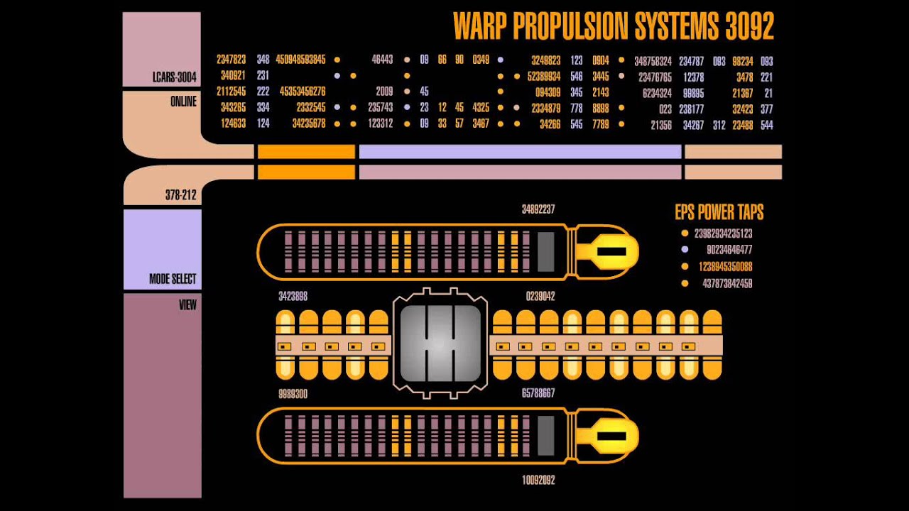 Star trek LCARS - Warp Propulsion Systems - YouTube