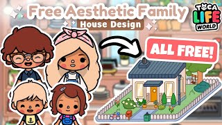 ALL FREE TINY HOUSE IDEA! ❤️🔑🏠 || Aesthetic Family of 4 || Toca Life World