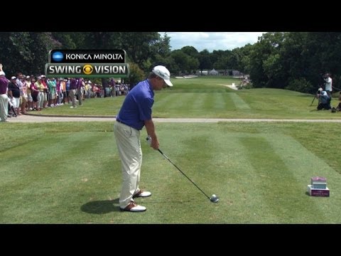 David Toms' tee shot is analyzed at Crowne Plaza - YouTube
