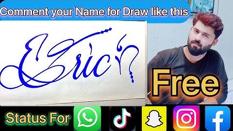 Eric Name Signature Calligraphy Status | How to Cursive write with cut Marker #eric @eric