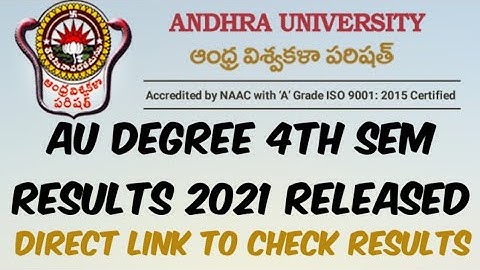 AU Degree 4th Sem Results 2021 Released//AU Degree Results 2021//AP Degree Updates