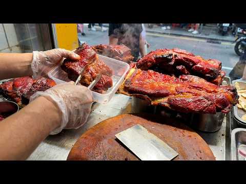 Fiery Hot Roasted Pork Sliced Fresh at China's Street Stall!