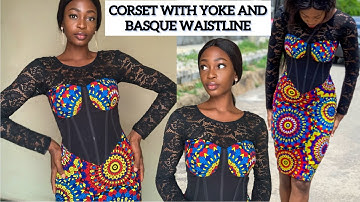 How to Cut and Sew a Corset with a Yoke and a Basque Triangular waistline.