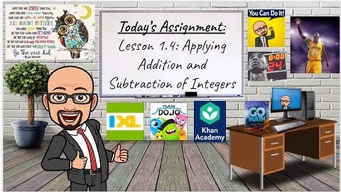 Lesson 1.4: Applying Addition and Subtraction of Integers