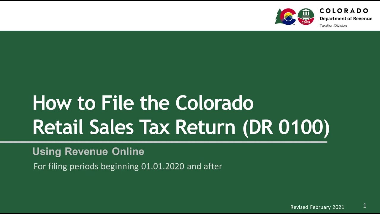 Colorado Sales Tax Return 2023