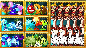 PvZ 2 Random Team Plants Vs Team ANIMAL Zombie LEVEL 50 - Who Will Win?