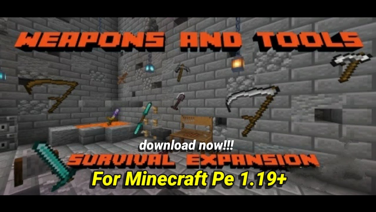 More weapons mod for Minecraft pe 1.19+ || mcpe mods #5 - YouTube