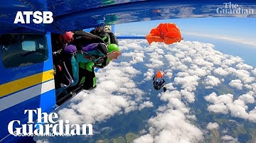 Skydiver snared by parachute on plane tail dangles 4,500 metres in the air