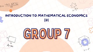 Assignment 2 Introduction to Mathematical Economics (D) Group 7 Net Worth