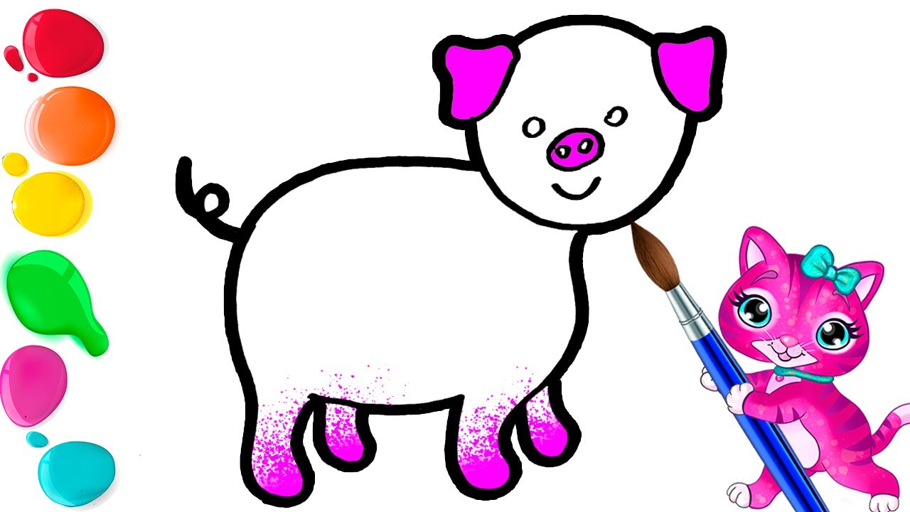 Joja Rasm Bolalar Uchun cho'chqa rasm chizish / Drawing Pig for children ...