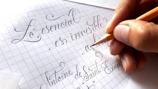 Caligrafía con lápiz  Pencil calligraphy  Copperplate Calligraphy  Lettering