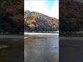 京都　紅葉シーズンの嵐山の渡月橋の様子(歩道から撮影)　3/2 View of Togetsukyo Bridge in Arashiyama, Kyoto