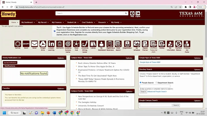 Texas A&M university Howdy portal Features - How t...