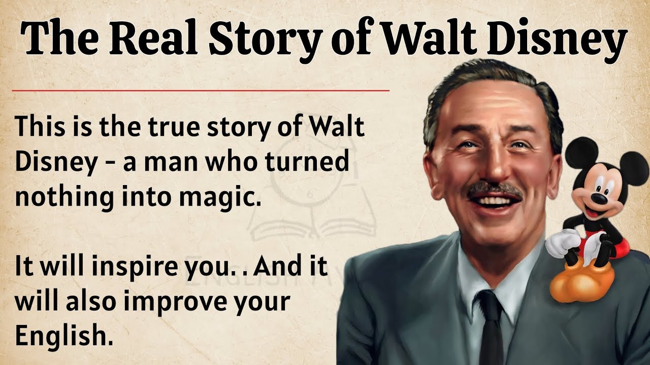 Walt Disney Success Story || Learn English Through Story Level 2 || Improve Your English ✅️