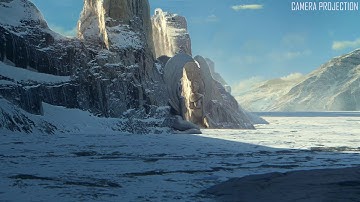 Camera Projection | NUKEx | 3D Matte Painting | makings | NODES | snow map|