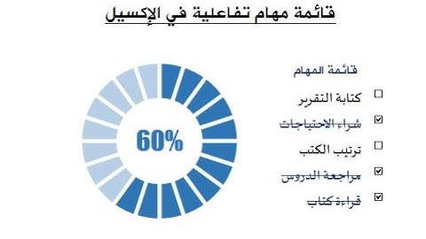 قائمة مهام تفاعلية في برنامج الإكسيل|Dynamic Checklist with progress chart in Excel